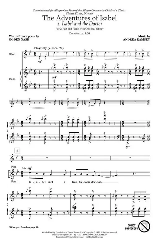 Andrea Ramsey The Adventures of Isabel Frauenchor mit Begleitung