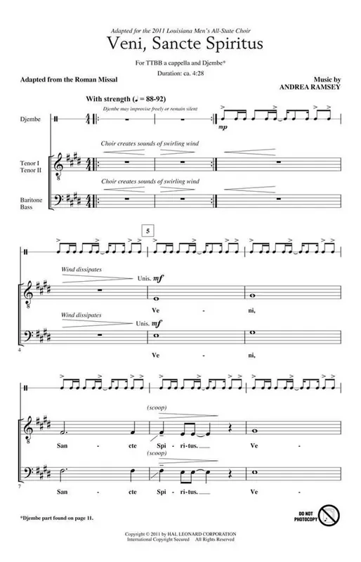 Andrea Ramsey Veni Sancte Spiritus Männerchor mit Begleitung