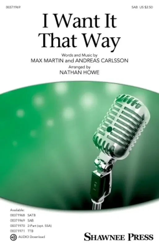 Andreas Carlsson I Want It That Way (Arr. Nathan Howe) Gemischter Chor mit Begleitung