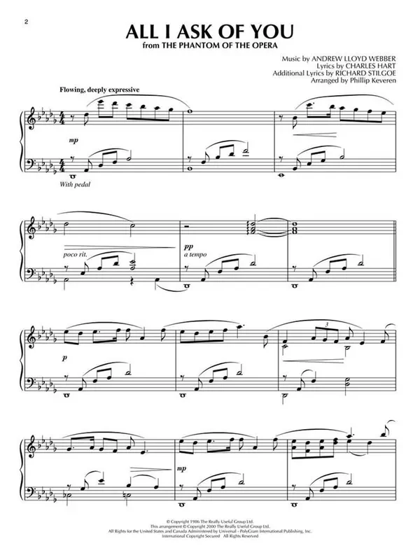 Andrew Lloyd Webber Andrew Lloyd Webber Solos (Arr. Phillip Keveren) Klavier Solo