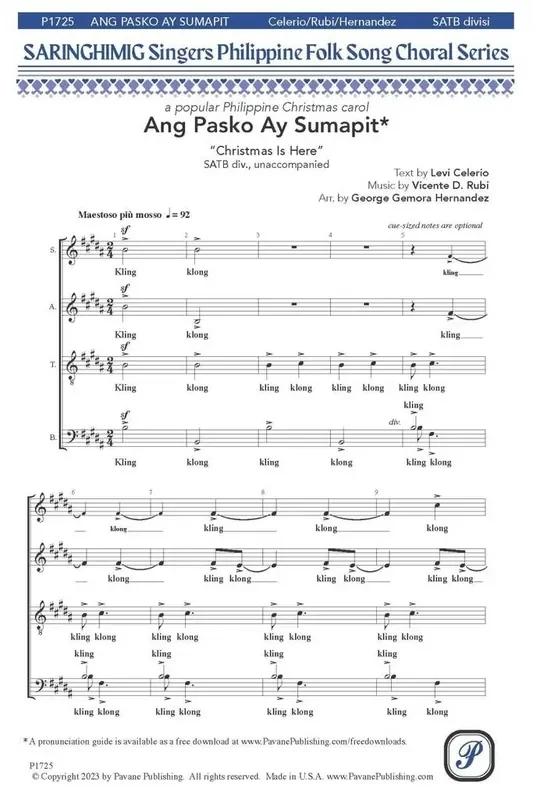 Ang Pasko Ay Sumapit Gemischter Chor mit Begleitung