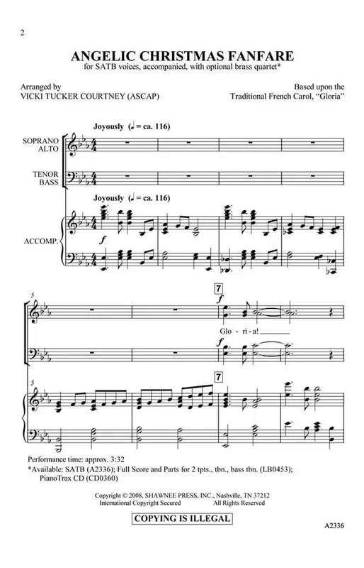 Angelic Christmas Fanfare (Arr. Vicki Tucker Courtney) Gemischter Chor mit Begleitung
