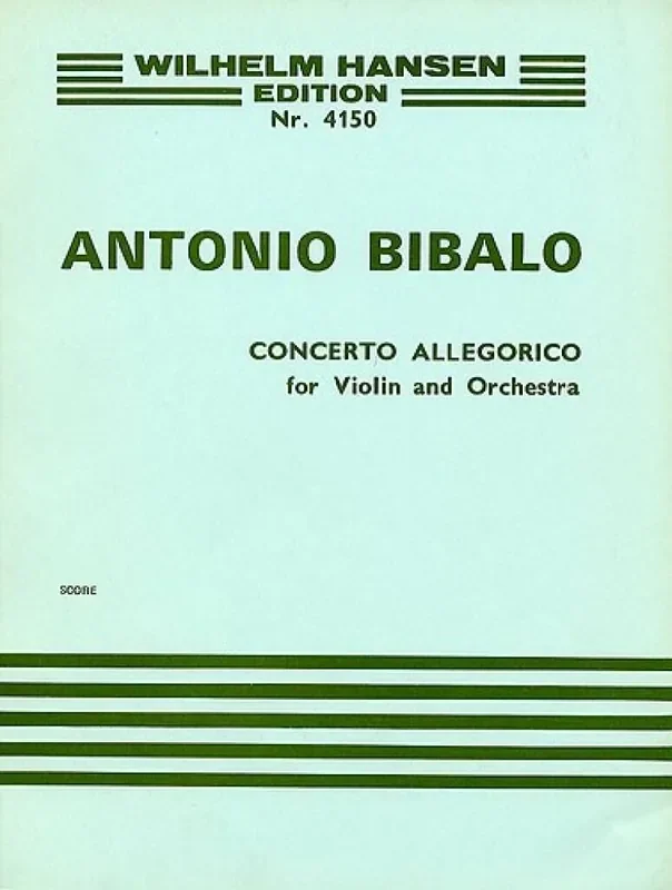 Antonio Bibalo Concerto Allegorico For Violin and Orchestra Orchester mit Solo