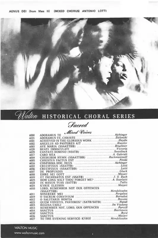 Antonio Lotti Agnus Dei Music of Inner Harmony (Arr. Karl-Heinz Schnee) Gemischter Chor mit Begleitung