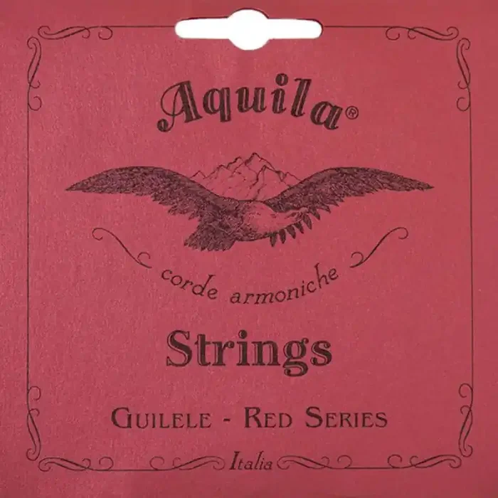 Aquila Red Series guilele/guitalele string set, for 17″ scale, E-tuning E-A-D-g-b-e (wound 4th, 5th and 6th)