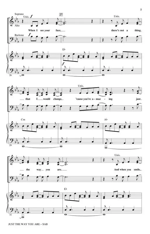 Ari Levine Just The Way You Are (Arr. Adam Anders) Gemischter Chor mit Begleitung