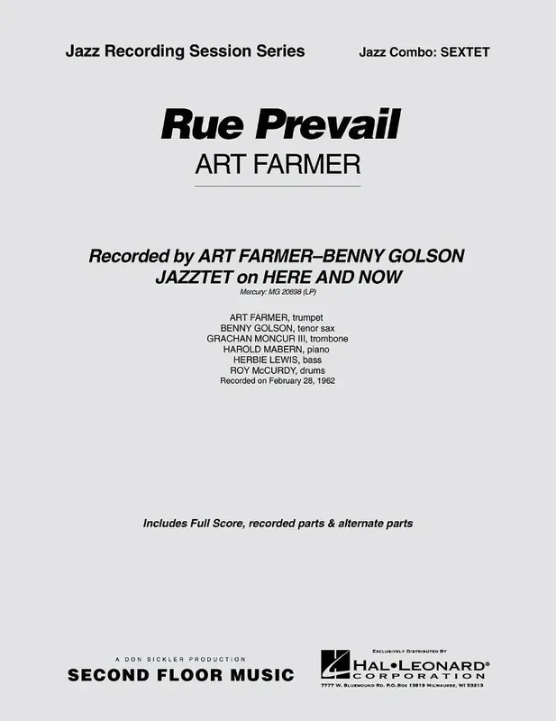 Art Farmer Rue Prevail Full Score (Arr. Art Farmer) Jazz Ensemble