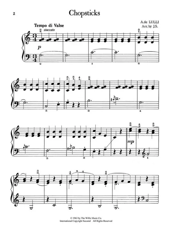 Arthur de Lulli Chopsticks Klavier Solo