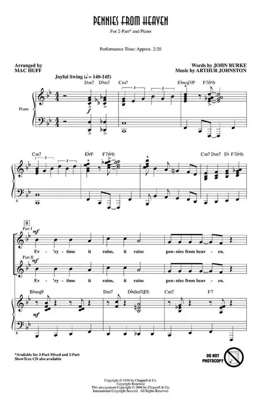 Arthur Johnston Pennies from Heaven (Arr. Mac Huff) Frauenchor mit Begleitung