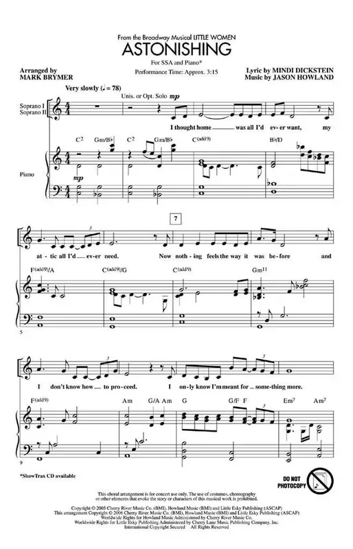 Astonishing (from Little Women) (Arr. Mark Brymer) Frauenchor mit Klavier/Orgel