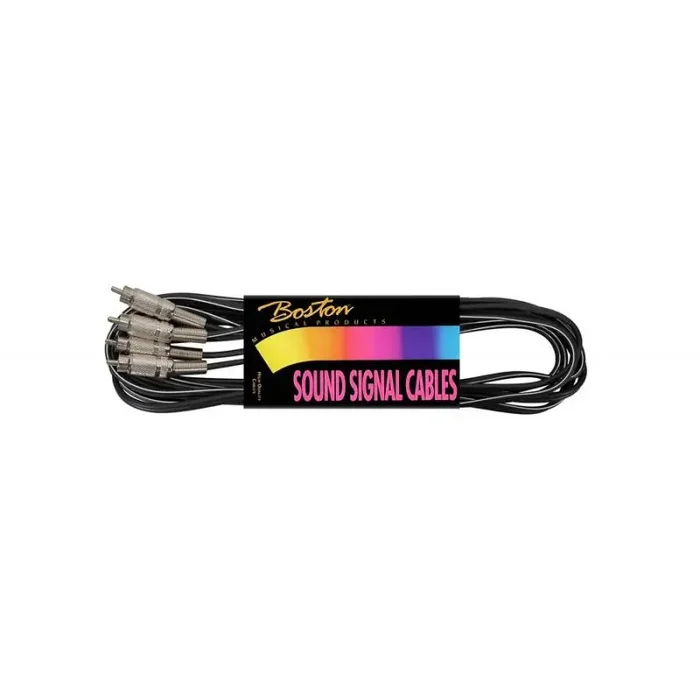 Audio kabel zwart, 0.90 meter, cable 4.0 mm, 2 rca m, 2 rca m (metaal)