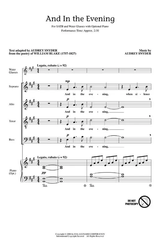 Audrey Snyder And In The Evening Gemischter Chor mit Begleitung