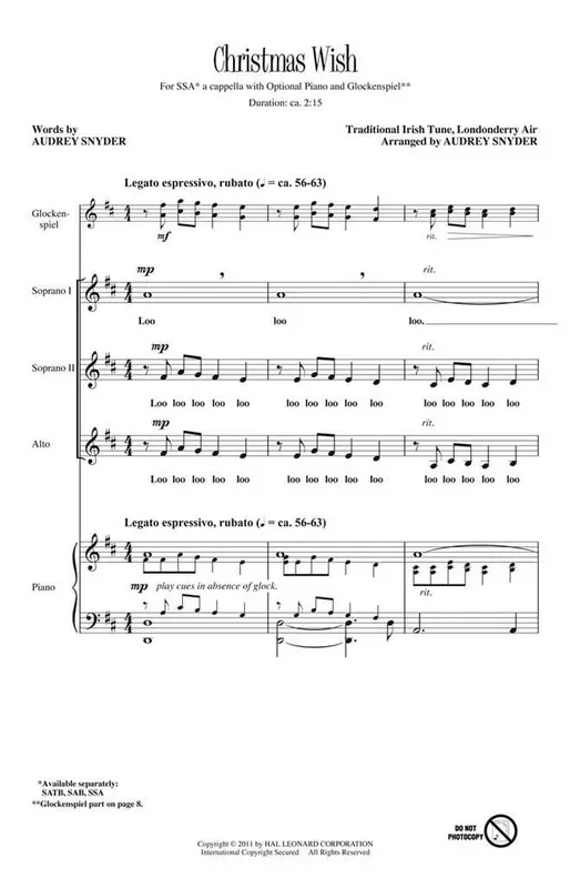 Audrey Snyder Christmas Wish Frauenchor mit Begleitung