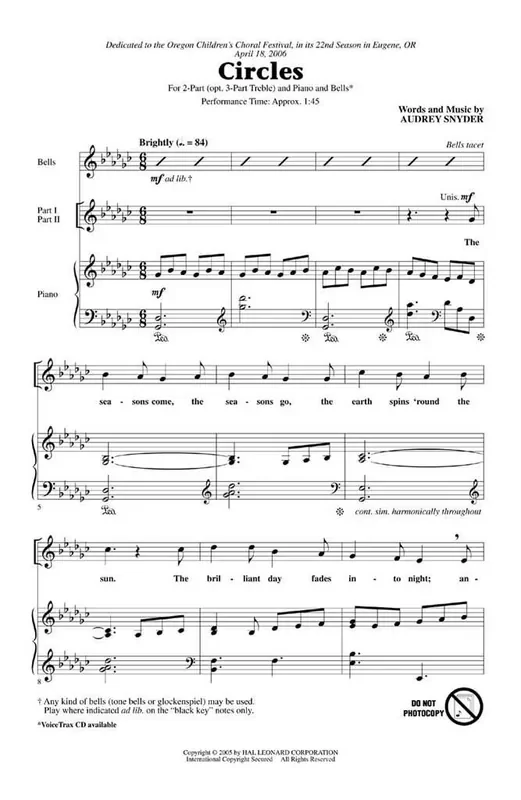 Audrey Snyder Circles Gemischter Chor mit Klavier/Orgel