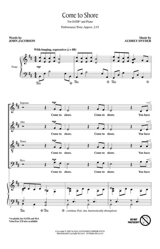 Audrey Snyder Come to Shore Gemischter Chor mit Begleitung