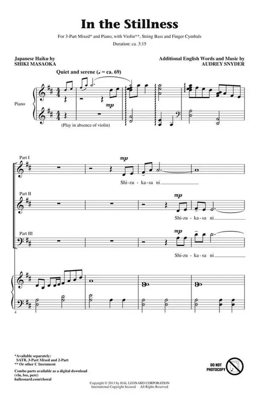 Audrey Snyder In the Stillness Gemischter Chor mit Begleitung