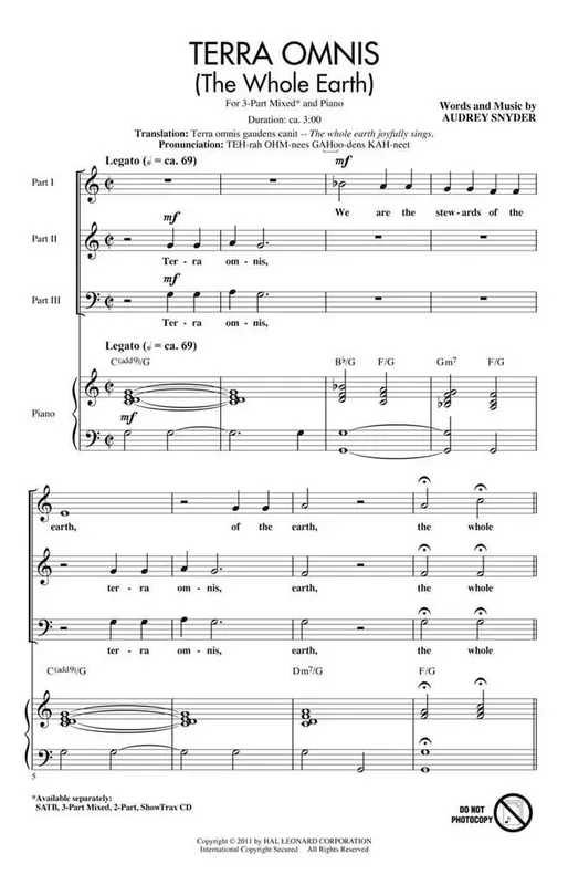 Audrey Snyder Terra Omnis Gemischter Chor mit Klavier/Orgel