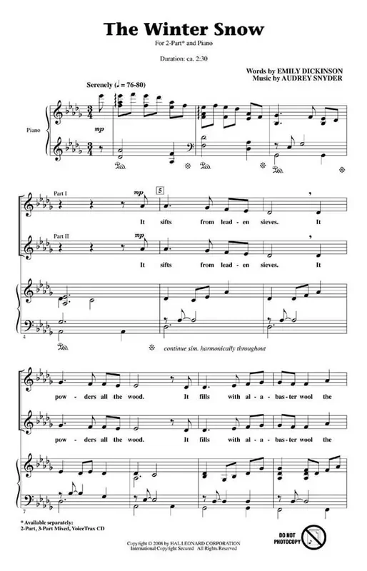 Audrey Snyder The Winter Snow Frauenchor mit Begleitung