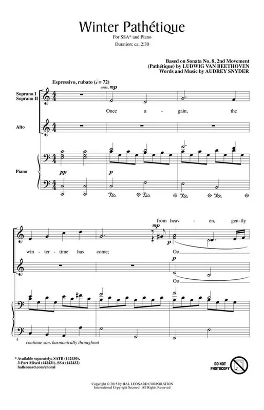 Audrey Snyder Winter Path?tique Frauenchor mit Begleitung