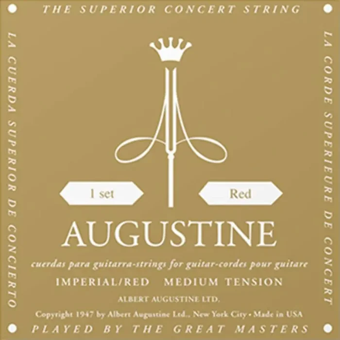 Augustine Imperial Red string set classic, high tension trebles & medium tension basses