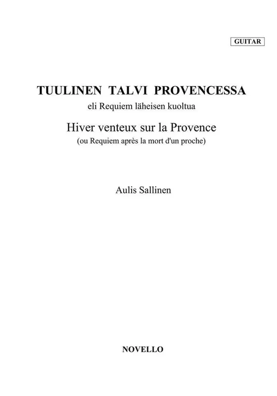 Aulis Sallinen A Windy Winter In Provence (Violin/Guitar Parts) Gesang mit sonstiger Begleitung