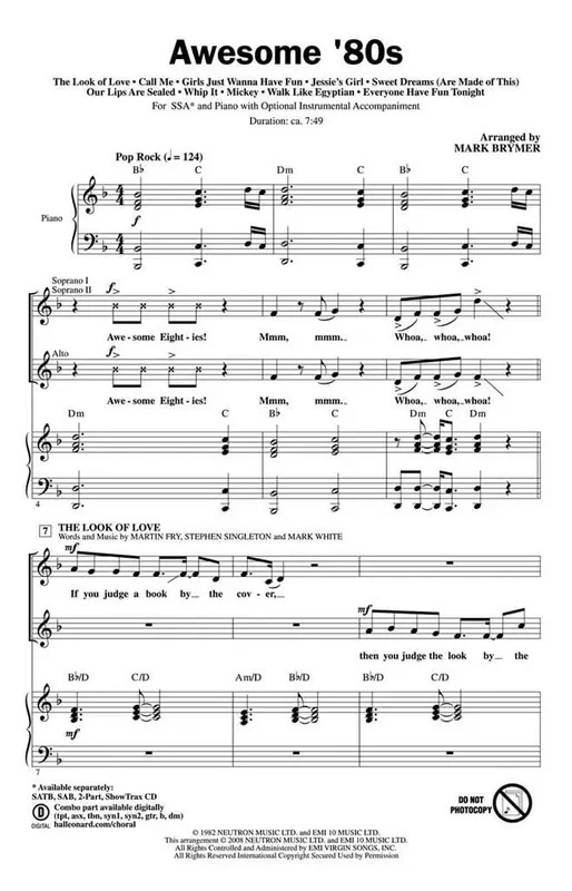 Awesome ‘80s (Arr. Mark Brymer) Frauenchor mit Begleitung