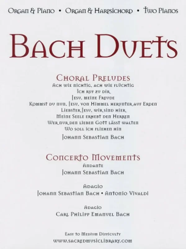 Bach Duets (Arr. Noel Jones) Klavier Solo