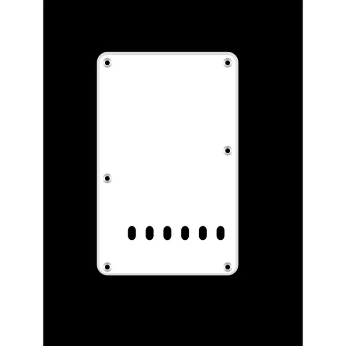 Back plate, string spacing 11,2mm, white, 1 ply, standard Strat, 86x138mm