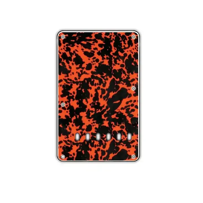 Back plate, string spacing 11,2mm, wildcat orange, 3 ply, standard Strat, 86x138mm