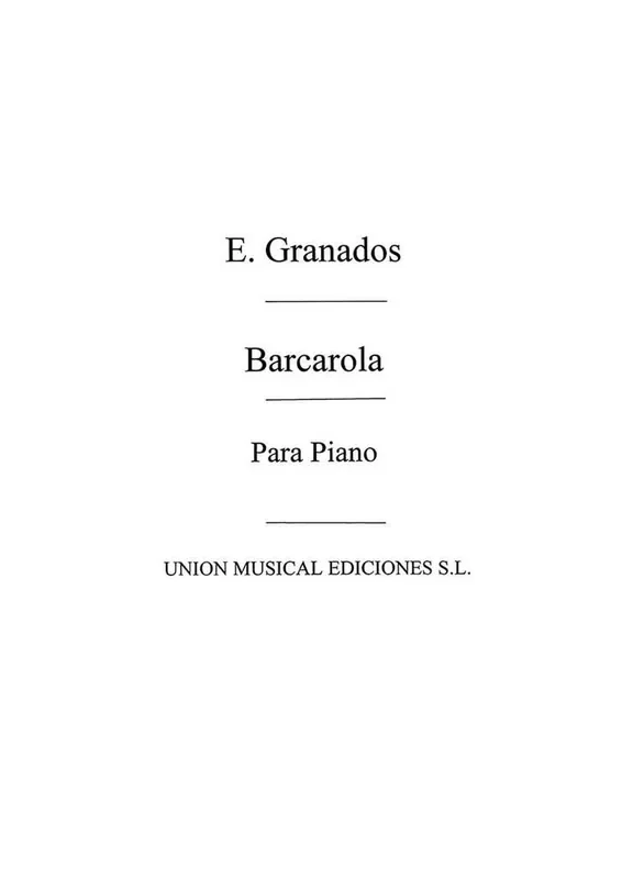 Barcarola For Piano Klavier Solo