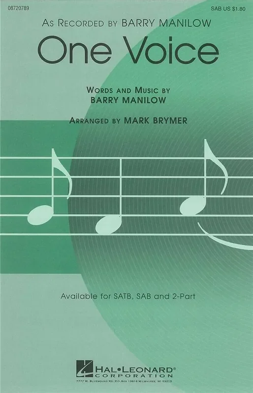 Barry Manilow One Voice (Arr. Mark Brymer) Gemischter Chor mit Klavier/Orgel
