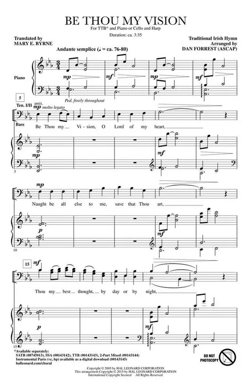 Be Thou My Vision (Arr. Dan Forrest) Männerchor mit Begleitung