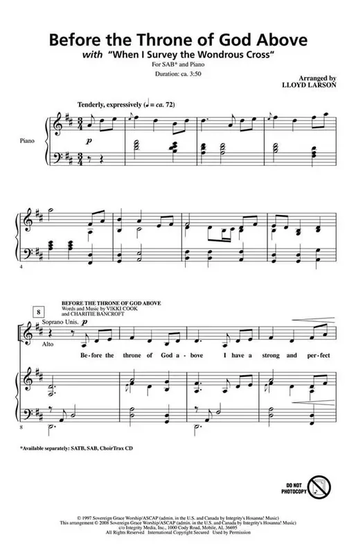 Before the Throne of God Above (Arr. Lloyd Larson) Gemischter Chor mit Begleitung