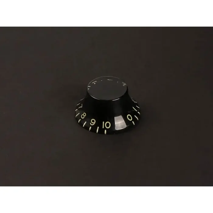 Bell knob, LP, embossed numbers, inch size for USA pots, relic black
