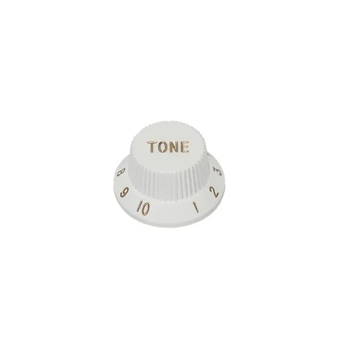 Bell knob,Strat, white, tone, fits both 24 fine (CTS) and 18 coarse knurl (Alpha), m.i. Japan