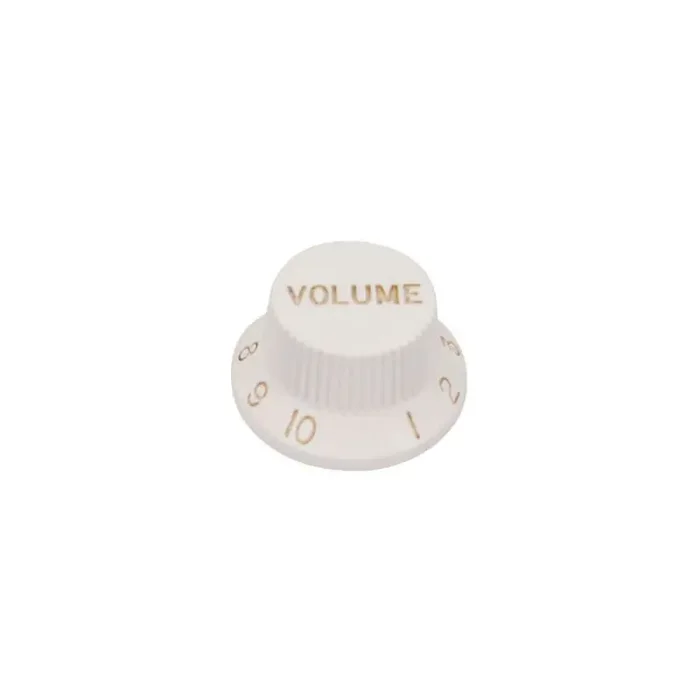 Bell knob,Strat, white, volume, for inch type pot shaft