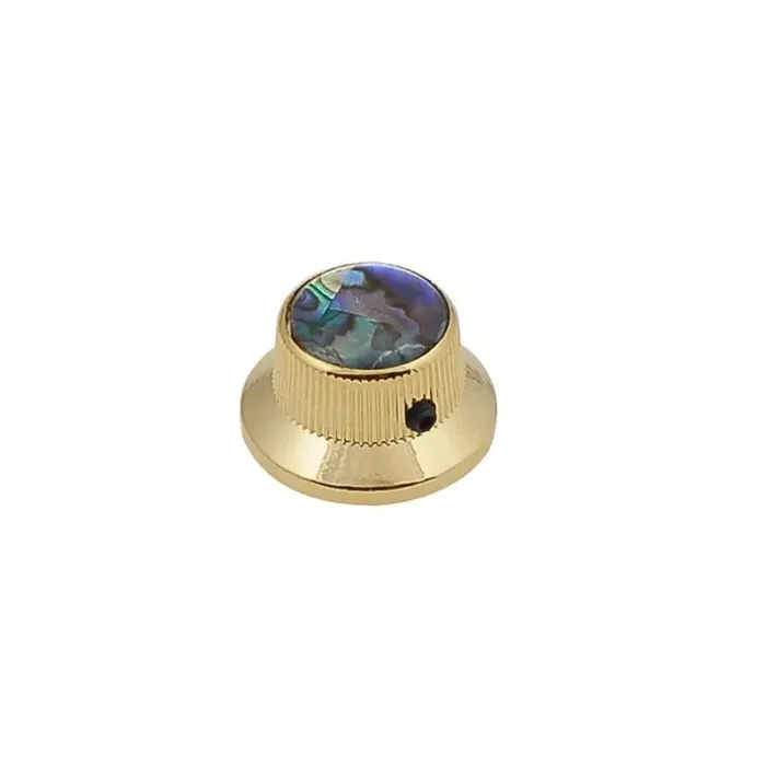 Bell knob with abalone inlay, gold