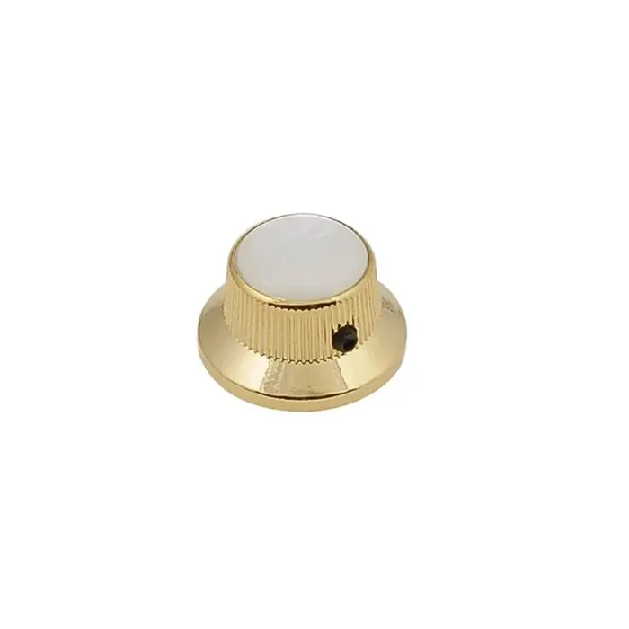 Bell knob with pearloid inlay, gold