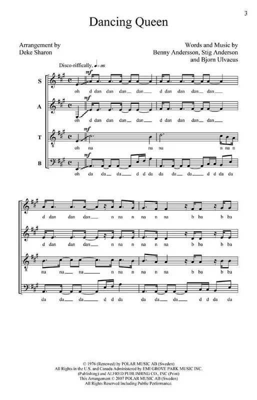 Benny Andersson Dancing Queen (Arr. Deke Sharon) Gemischter Chor mit Begleitung