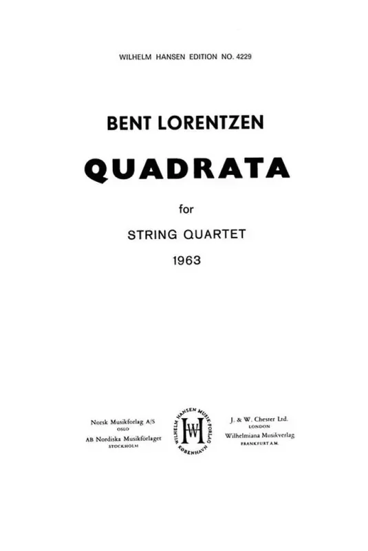 Bent Lorentzen Quadrata 1963 Streichensemble