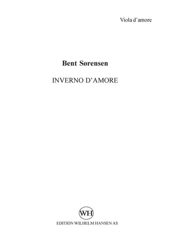 Bent Sørensen Inverno d‘Amore Kammerensemble