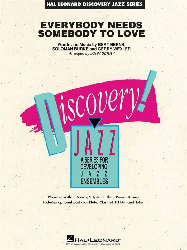 Bert Berns Everybody Needs Somebody to Love (Arr. John Berry) Jazz Ensemble