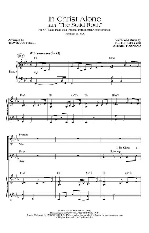 Beth Redman In Christ Alone (Arr. Travis Cottrell) Gemischter Chor mit Begleitung