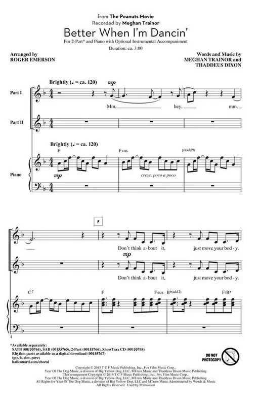 Better When I‘m Dancin‘ (Arr. Roger Emerson) Frauenchor mit Begleitung