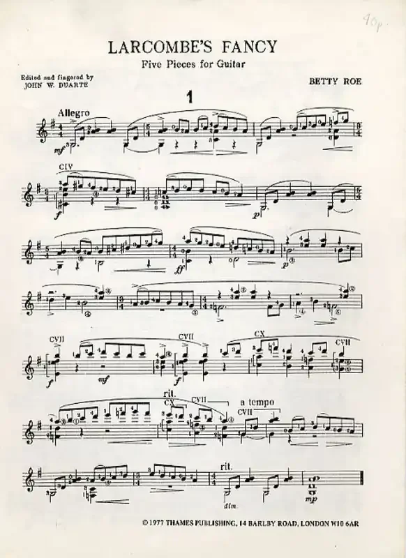 Betty Roe Larcombe‘s Fancy Gitarre Solo