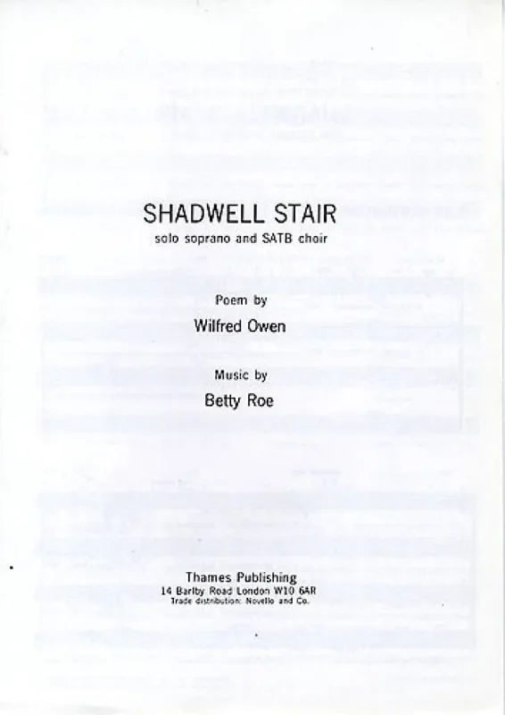 Betty Roe Shadwell Stair Gemischter Chor mit Begleitung