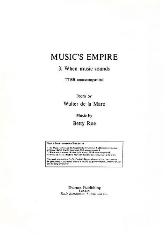 Betty Roe When Music Sounds Männerchor mit Begleitung