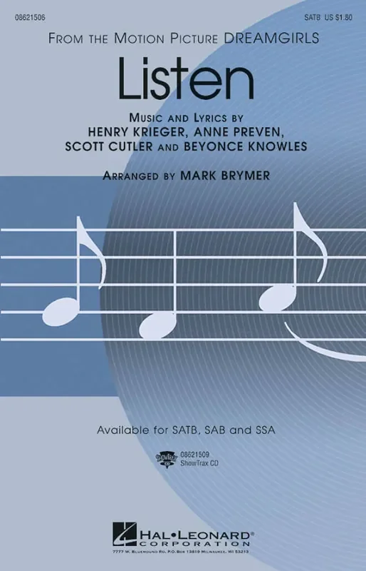 Beyoncé Knowles Listen (Arr. Mark Brymer) Gemischter Chor mit Begleitung