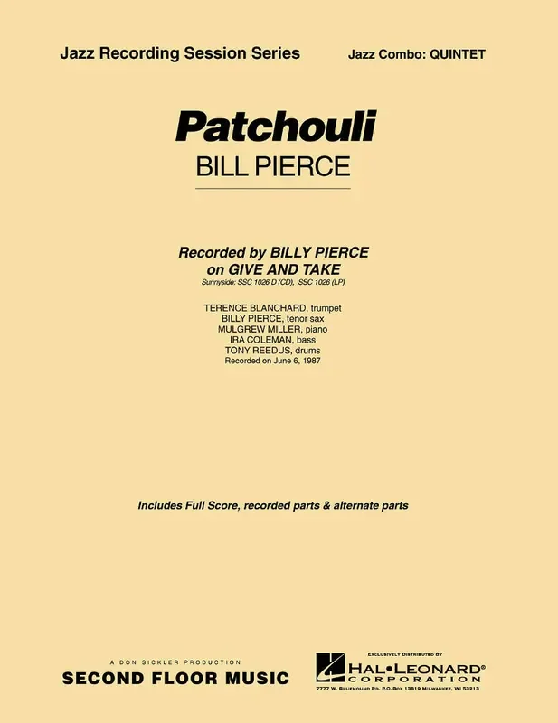 Bill Pierce Patchouli Full Score Jazz Ensemble