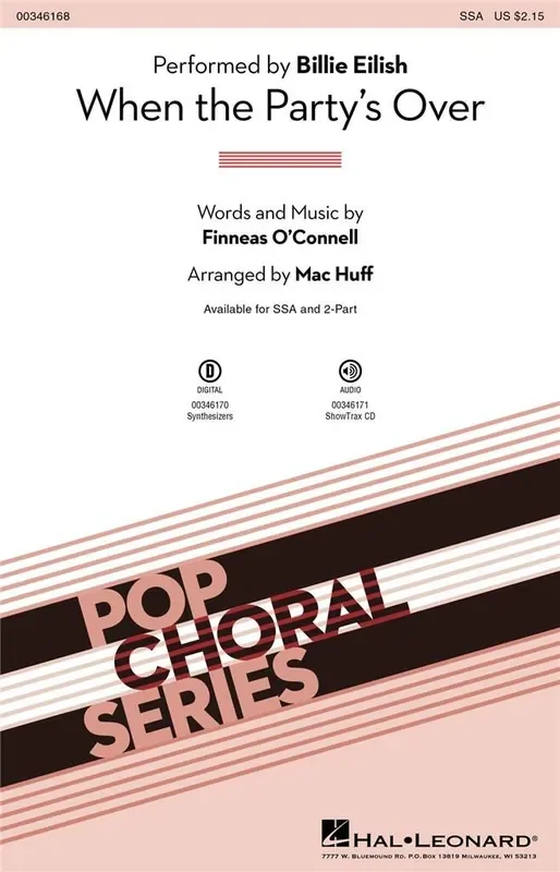 Billie Eilish When The Party‘s Over (Arr. Mac Huff) Frauenchor mit Begleitung